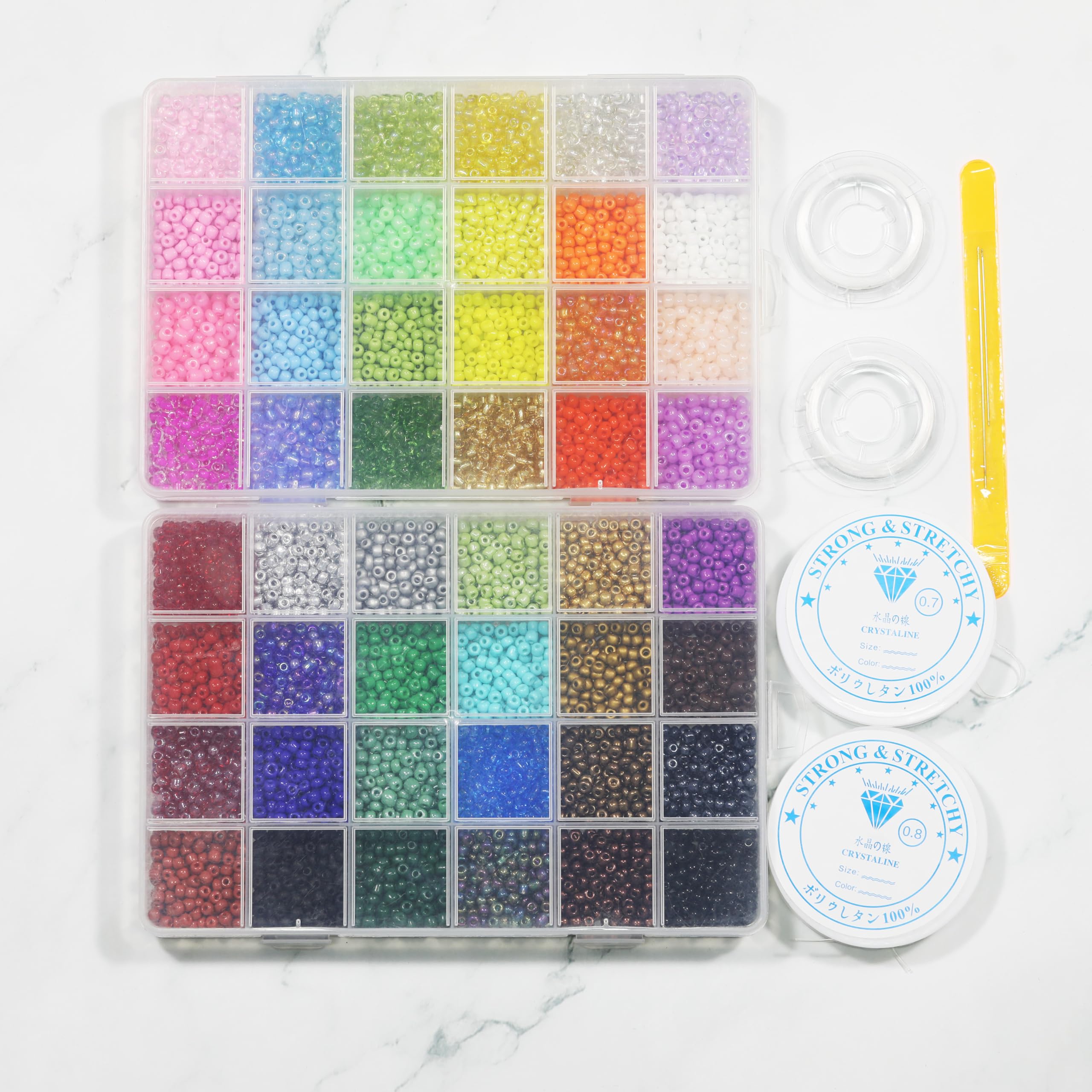 Amazon.com: Nowsruiver Size 4mm Glass Seed Beads 48 Colors Total